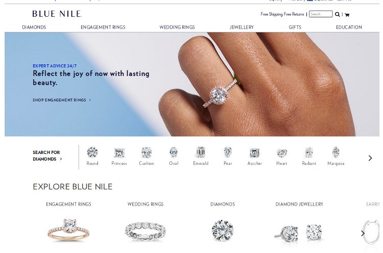 Screenshot of bluenile.com
