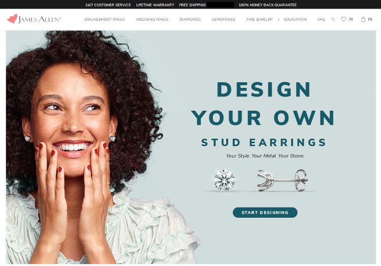 Design your own diamond earrings at JamesAllen.com