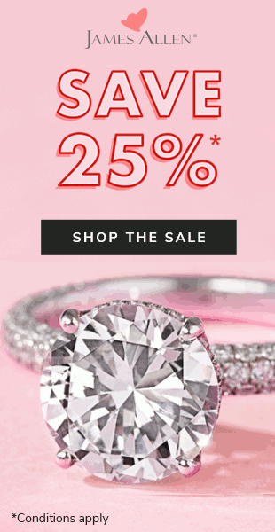 25% off James Allen rings and jewelry