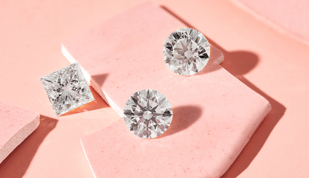 lab-created diamonds (round and princess cut)