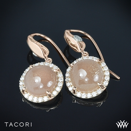 Rose Gold with Silver Accent Tacori Moon Rosé Halo Drop Earrings from Whiteflash