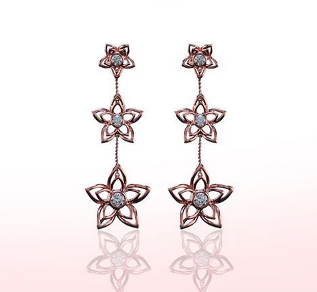 Triple Flower Drops by Brian Gavin Diamonds